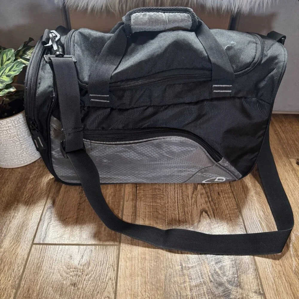 Champion Black & Gray Duffel Bag Gym Travel Weekender Shoulder Strap